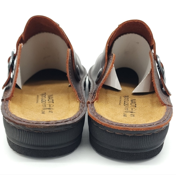 Naot Fiord Women's Buffalo Leather Clogs Slip On Cork Footbed Size 10 - Picture 8 of 10